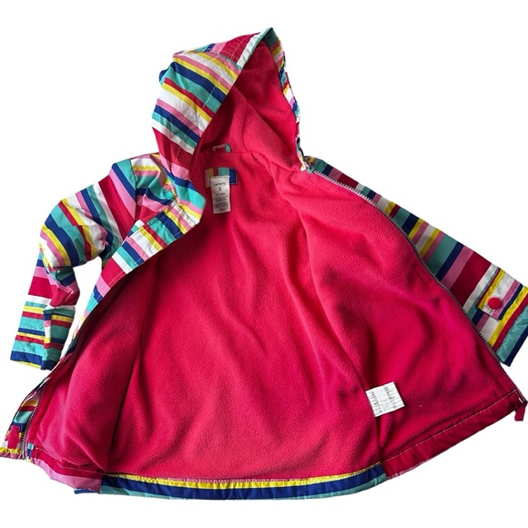 CARTER’S Striped Fleece Lined Hooded Transition Spring Fall Jacket Size 5 - Picture 3 of 7